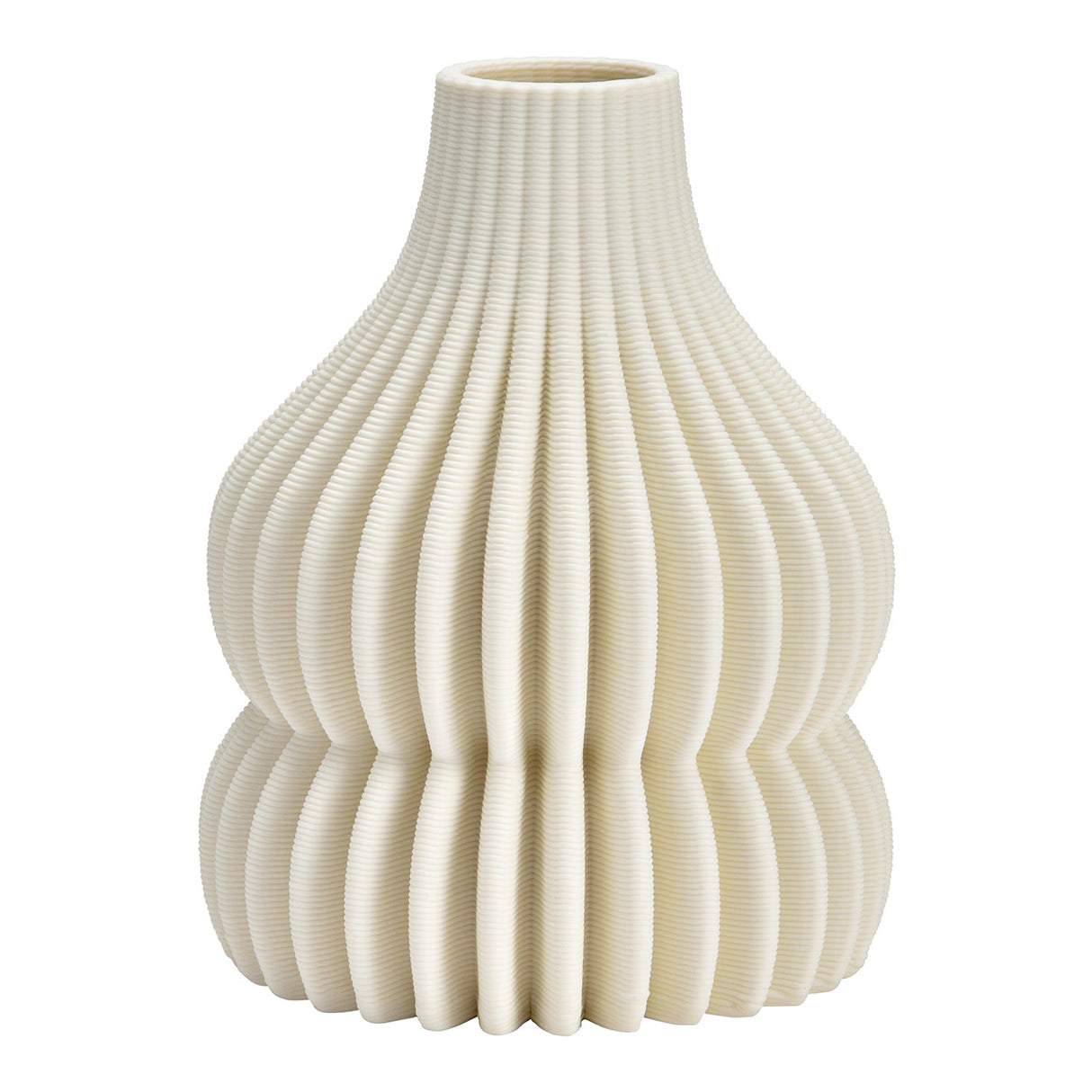 Vase 3D-gedrucktes Design, Keramik, Weiß | Wurm