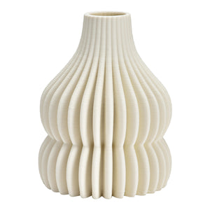 Vase 3D-gedrucktes Design, Keramik, Weiß | Wurm