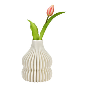 Vase 3D-gedrucktes Design, Keramik, Weiß | Wurm