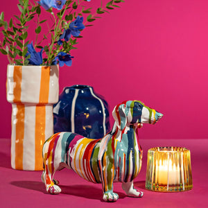 dekofigur aus Poly, Mehrfarbiges Finish, Detailreiches Dackel-Design – Dackel | Wurm