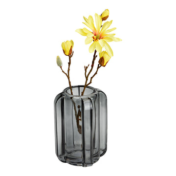 Gray Glass Vase with Minimalist Style, Smooth Surface & Decorative Design | Wurm