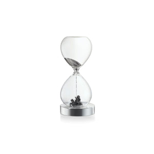 Sanduhr Magnetischer Ferritsand-Effekt, Silberner Sockel mit Formenbildung, Entspannungs-Timer Design – Lala | Philippi