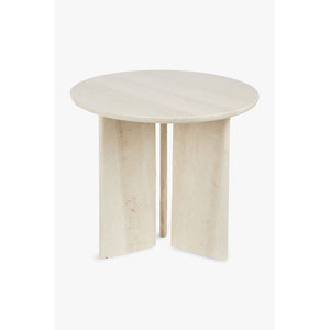Beistelltisch – Travertinmarmor, Handgefertigte Verarbeitung, Polierte Oberfläche, Abgerundete Details – Jade | Studio Femme Home