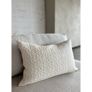 Kissenbezug – Bio-Baumwolle, Gestepptes Design, Braun-Ecru Farbe - Olivia | Studio Femme Home