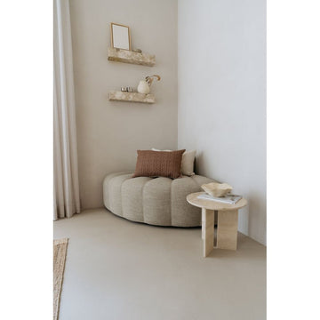 Kissenbezug – Bio-Baumwolle, Gestepptes Design, Braun-Ecru Farbe - Olivia | Studio Femme Home