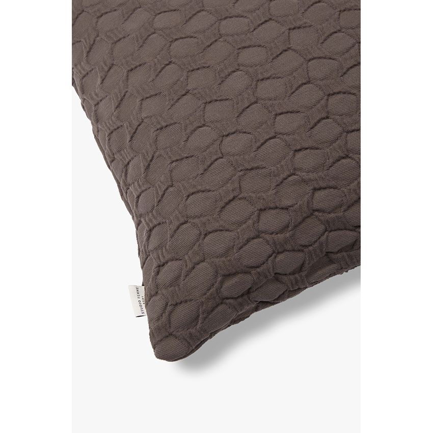 Cushion Cover - Jacquard Weave, Organic Cotton, Concealed Zipper, Artisanal Craftsmanship - Ella | Studio Femme Home