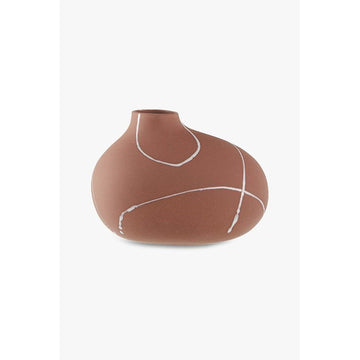 Vase – Keramik Steingut, Minimalistisches Design, Terrakotta Farbe - Iris | Studio Femme Home