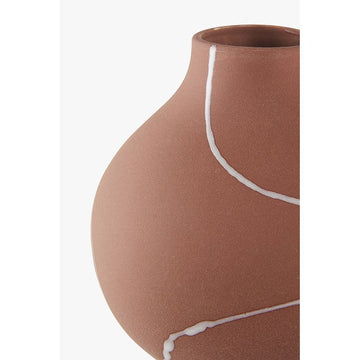 Vase – Keramik Steingut, Minimalistisches Design, Terrakotta Farbe - Iris | Studio Femme Home