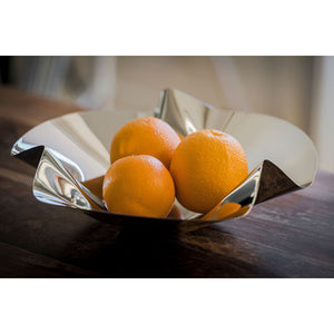 Fruit Bowl, Hand-folded Stainless Steel, Softly Curved Organic Shape, Exclusive Handmade Unique Piece – Margarethe | Philippi