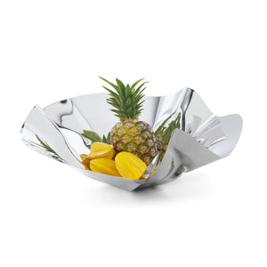 Fruit Bowl, Hand-folded Stainless Steel, Softly Curved Organic Shape, Exclusive Handmade Unique Piece – Margarethe | Philippi