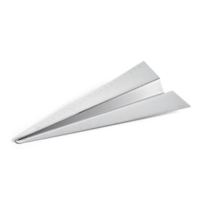 Lineal Poliertes Edelstahl-Flugzeugdesign, Doppelte Zoll- & Zentimeter-Messflügel, Integrierte Stiftablage – Airplane | Philippi