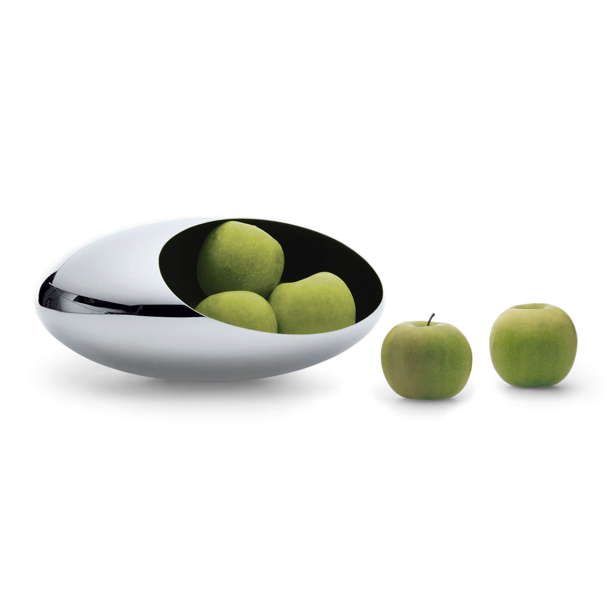 Fruit Bowl Futuristic-Sculptural Design, Versatile Multifunctional Use, Gleaming Polished Stainless Steel Surface – Cocoon | Philippi