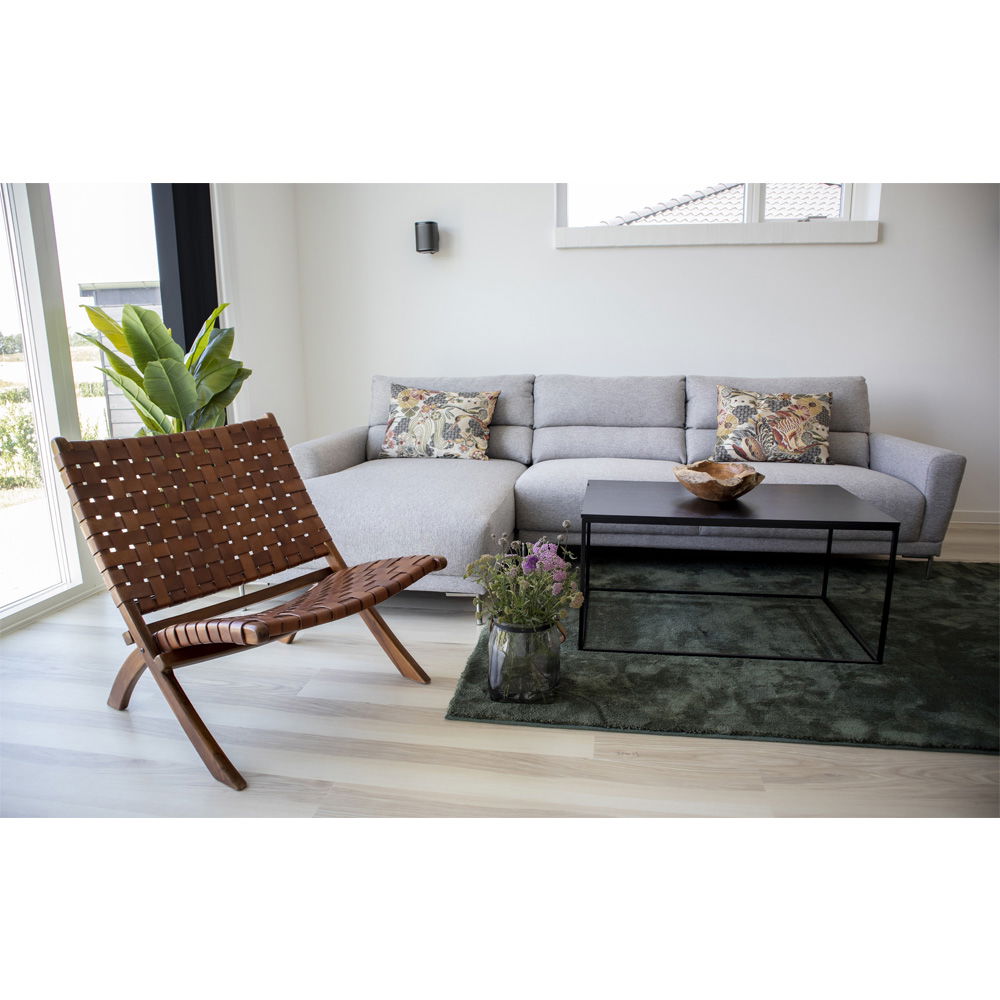 Klappstuhl – Ledergeflecht, Teakholz, Braun - Perugia | House Nordic