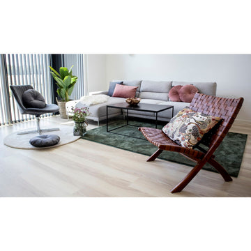 Folding Chair – Brown Leather, Teak Frame, Scandinavian Design – Perugia | House Nordic