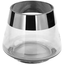 Teelichthalter – Mundgeblasenes Glas, Silberfarbener Rand, Stimmungsvolles Design - Jona | Fink Living