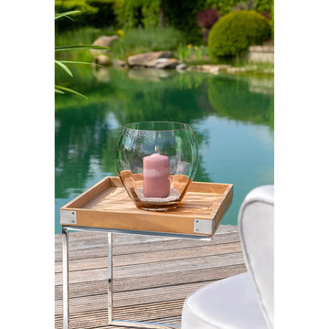 Windlicht – Mundgeblasenes Glas, Florale Struktur, Schwere Qualität - Lilian | Fink Living