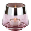 Teelichthalter – Mundgeblasenes Glas, Silberfarbener Rand, Stimmungsvolles Design - Jona | Fink Living