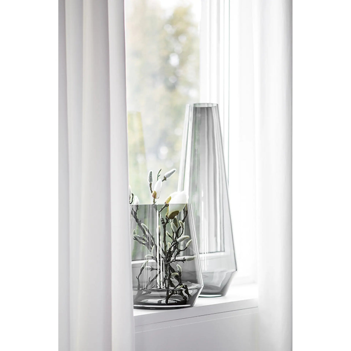 Vase – Graues Glas, als Windlicht nutzbar - Linea | Fink Living