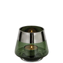 Teelichthalter – Mundgeblasenes Glas, Silberfarbener Rand, Stimmungsvolles Design - Jona | Fink Living