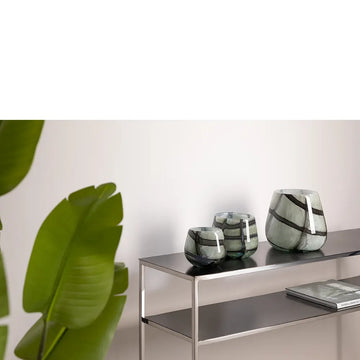 Glasvase Windlicht – Farbverlauf, Strukturdekor, Unikat - Marly | Fink Living