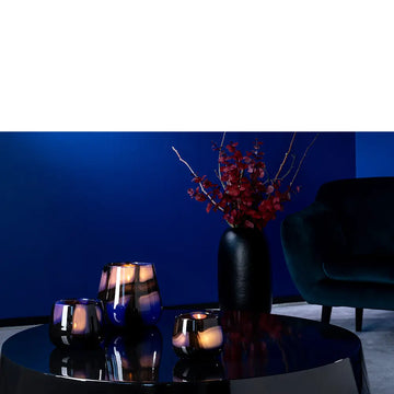 Glasvase Windlicht – Farbverlauf, Strukturdekor, Unikat - Marly | Fink Living