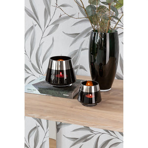 Teelichthalter – Mundgeblasenes Glas, Silberfarbener Rand, Stimmungsvolles Design - Jona | Fink Living