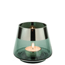 Teelichthalter – Mundgeblasenes Glas, Silberfarbener Rand, Stimmungsvolles Design - Jona | Fink Living
