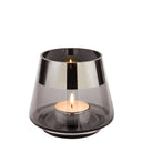 Teelichthalter – Mundgeblasenes Glas, Silberfarbener Rand, Stimmungsvolles Design - Jona | Fink Living