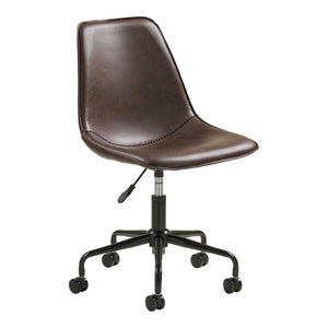 Office Swivel Chair - PU Leather Cover, Swivel, Black Legs - Monaco | House Nordic