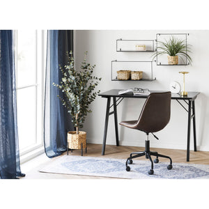 Office Swivel Chair - PU Leather Cover, Swivel, Black Legs - Monaco | House Nordic