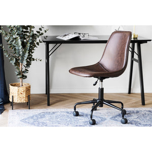 Office Swivel Chair - PU Leather Cover, Swivel, Black Legs - Monaco | House Nordic