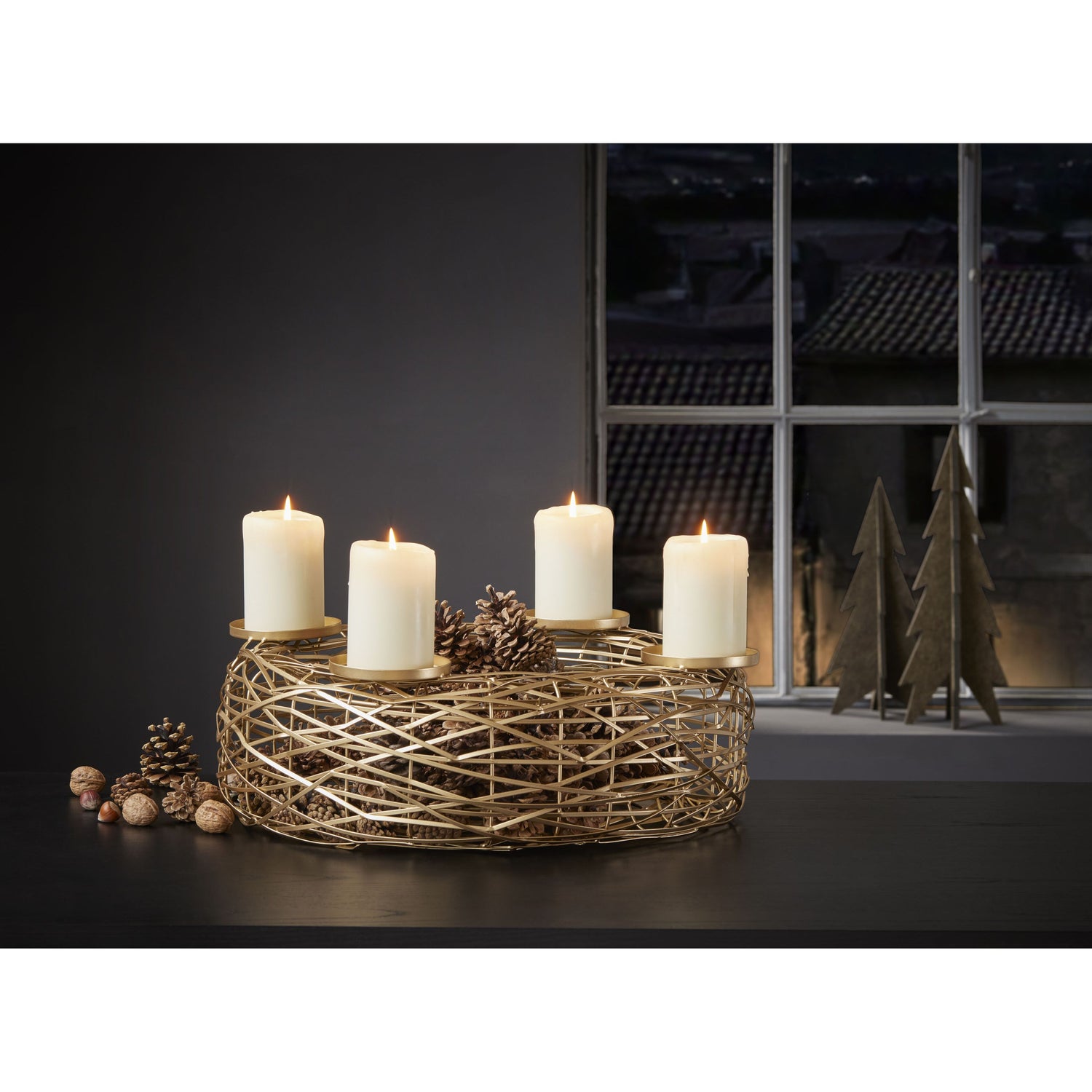 Weihnachtsdekoration – Metall & Glas modernes minimalistisches Design Kerzenhalter-Unterbau – Boschendal | Philippi