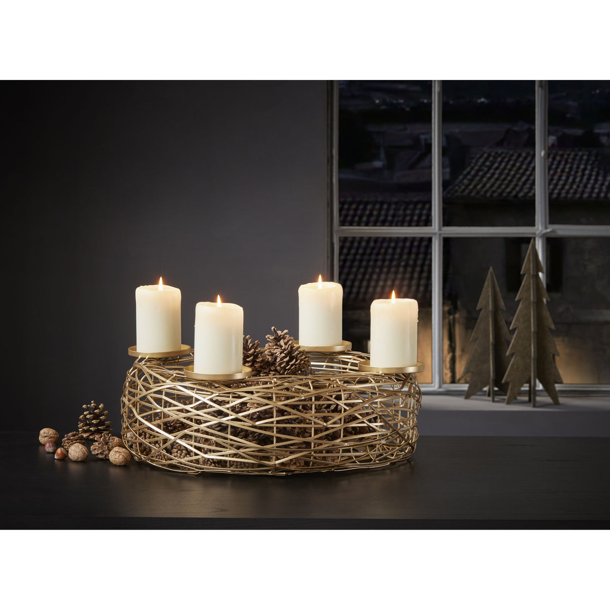 Weihnachtsdekoration – Metall & Glas modernes minimalistisches Design Kerzenhalter-Unterbau – Boschendal | Philippi