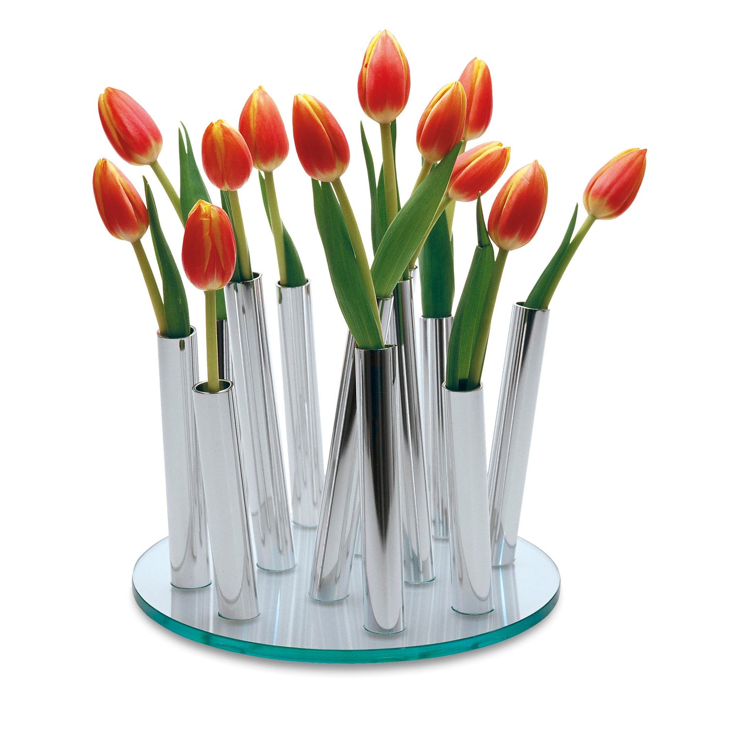 Vase Polierte Aluminiumröhrchen & Vielstieliges Wiesenarrangement-Design – Bouquet | Philippi