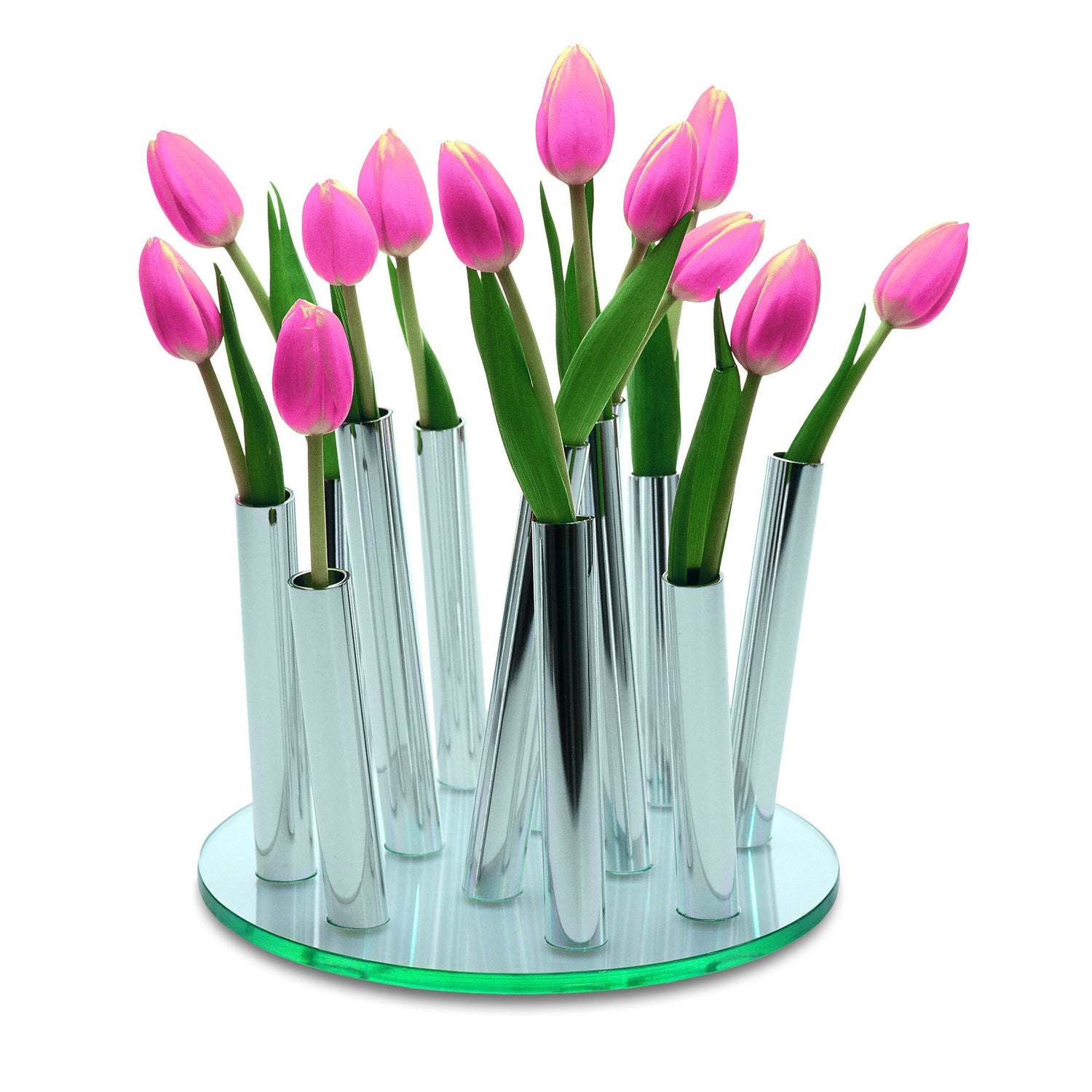 Vase Polierte Aluminiumröhrchen & Vielstieliges Wiesenarrangement-Design – Bouquet | Philippi