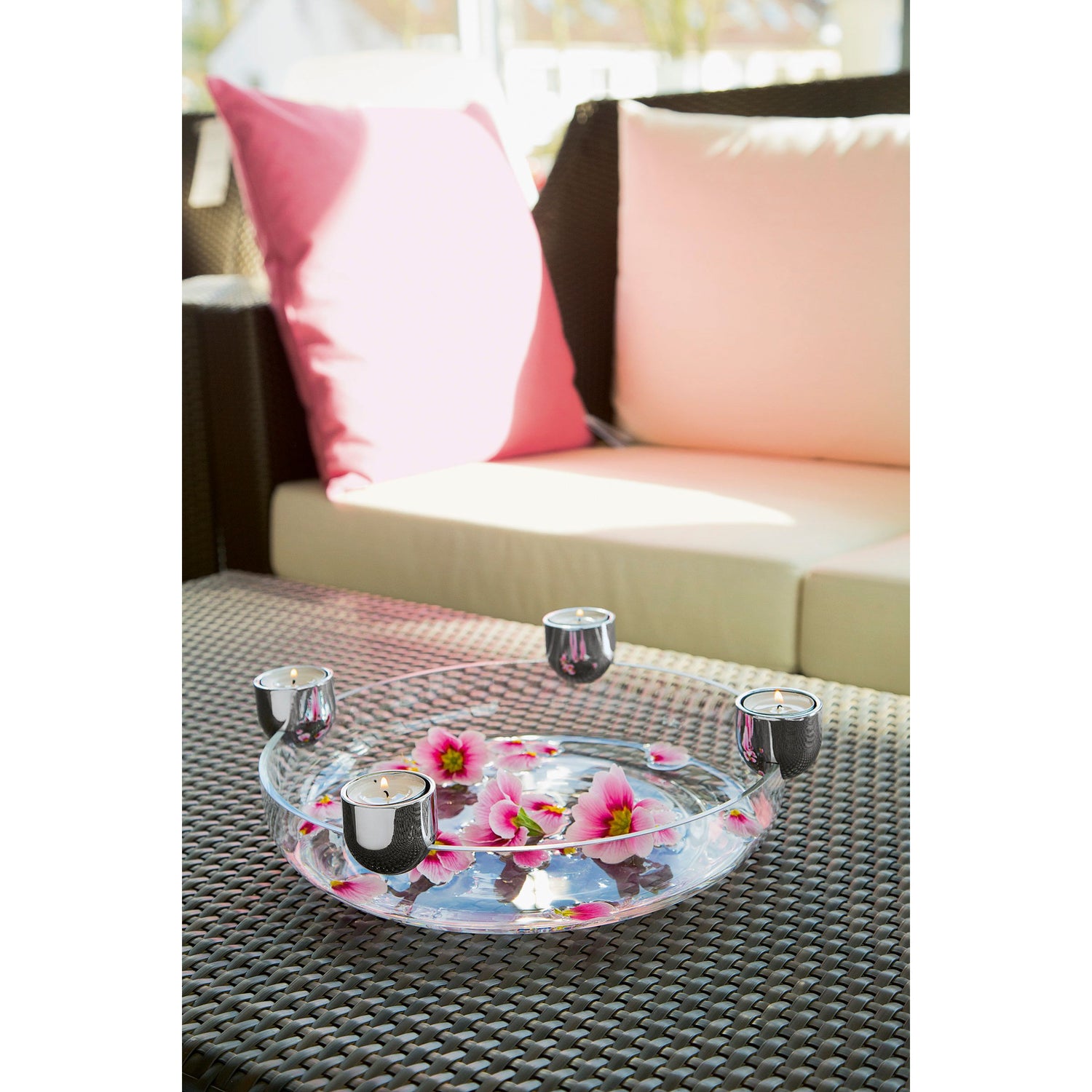 Schale mit Mattglas Chromfuß & Integrierter LED-Beleuchtung – Arena | Philippi