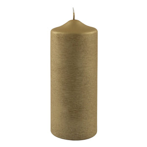Stumpenkerze – Metallic-Optik, Gebürstetes Finish, Elegant - Candle | Fink Living