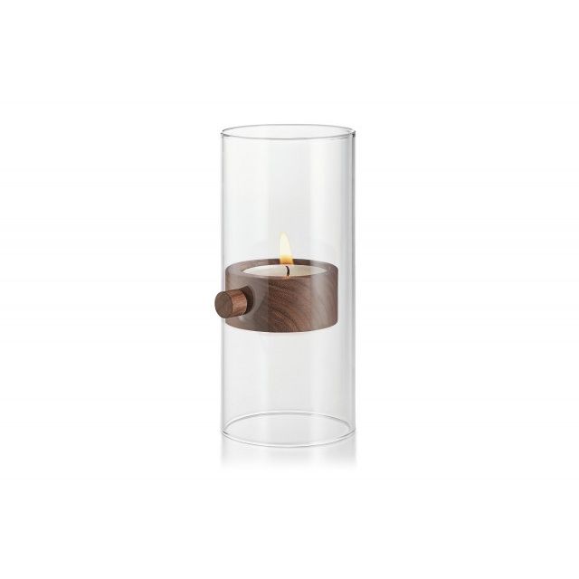 Teelichthalter Glaszylinder Walnussholz Magnetisch Schwebende Kerze – Lift | Philippi