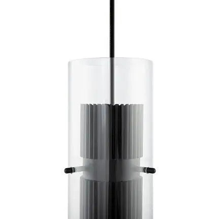 Pendant Light Matt Black Ribbed Aluminum Clear Glass Shade & GU10 Socket – Dynamics | Maytoni