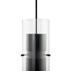 Pendant Light Matt Black Ribbed Aluminum Clear Glass Shade & GU10 Socket – Dynamics | Maytoni