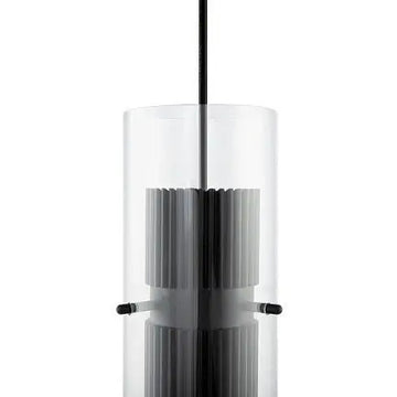 Pendant Light Matt Black Ribbed Aluminum Clear Glass Shade & GU10 Socket – Dynamics | Maytoni