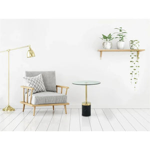 Tisch Glasplatte Marmoroptik - Sockel minimalistisch vielseitig – Lana 125 | Kayoom - Esszett Luxury | Stilvolles Wohnen mit Charakter