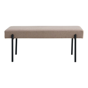 Sitzbank – Stone Stoffbezug, Gepolsterte Sitzfläche, Schwarze Stahlbeine - Swindon | House Nordic