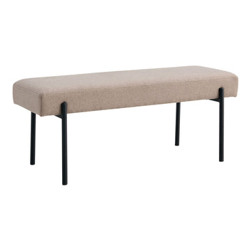 Bench – Upholstered Seat Cushion, Polyester Cover, Black Metal Legs – Swindon | House Nordic
