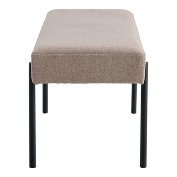 Bench – Upholstered Seat Cushion, Polyester Cover, Black Metal Legs – Swindon | House Nordic