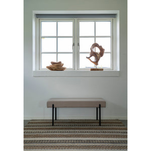 Sitzbank – Stone Stoffbezug, Gepolsterte Sitzfläche, Schwarze Stahlbeine - Swindon | House Nordic