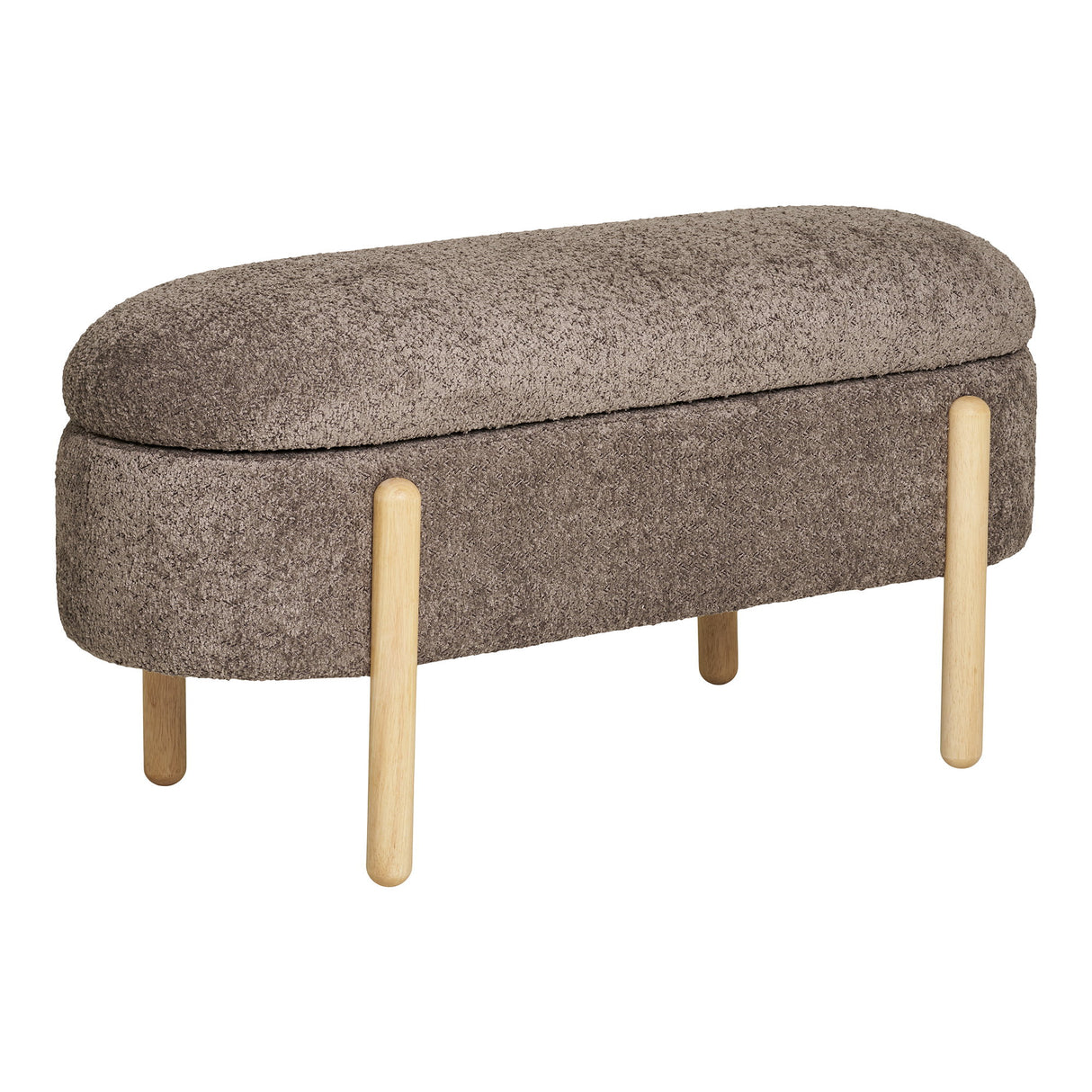 Sitzbank – Braun, Stauraum, Naturholzbeine - Branca | House Nordic