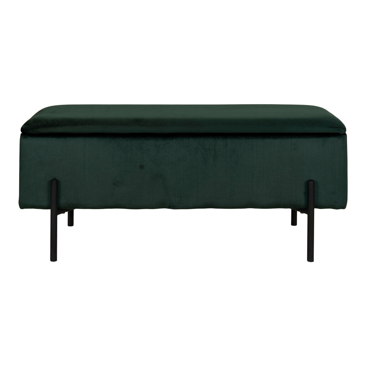 Sitzbank – mit Stauraum, grüner Velours, 95 cm - Watford | House Nordic