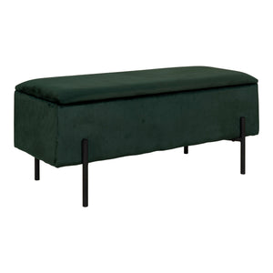 Sitzbank – mit Stauraum, grüner Velours, 95 cm - Watford | House Nordic