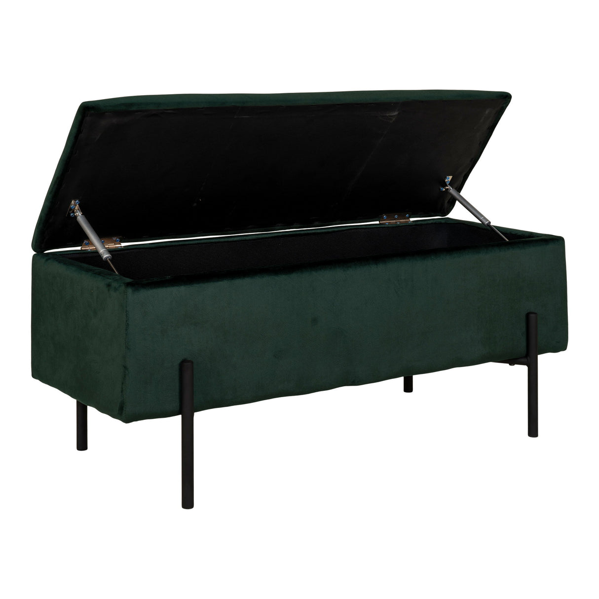 Sitzbank – mit Stauraum, grüner Velours, 95 cm - Watford | House Nordic